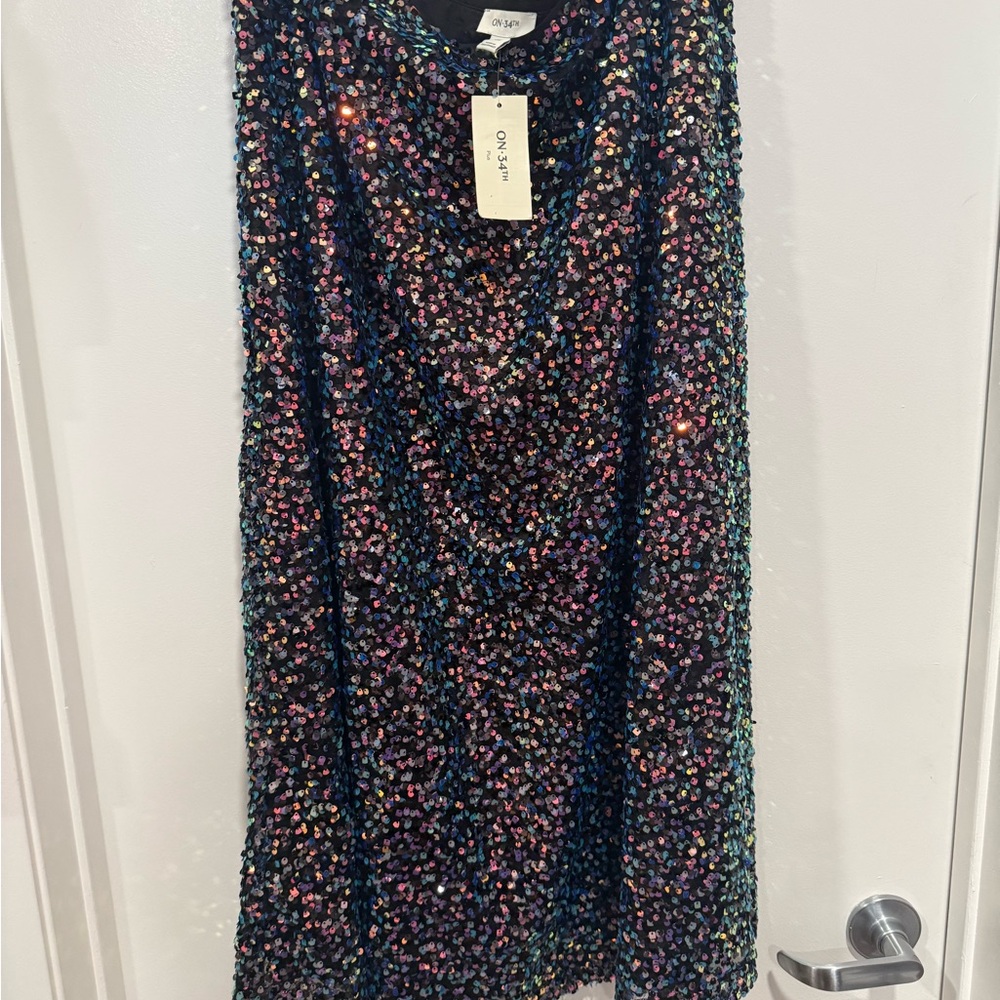 Elegant Multicolor Sequin Midi Skirt